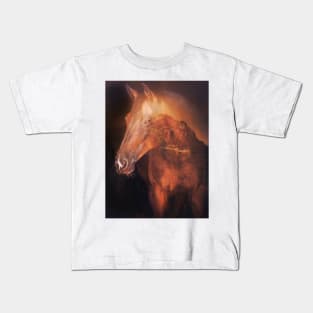 Horse on a forest backdrop Kids T-Shirt